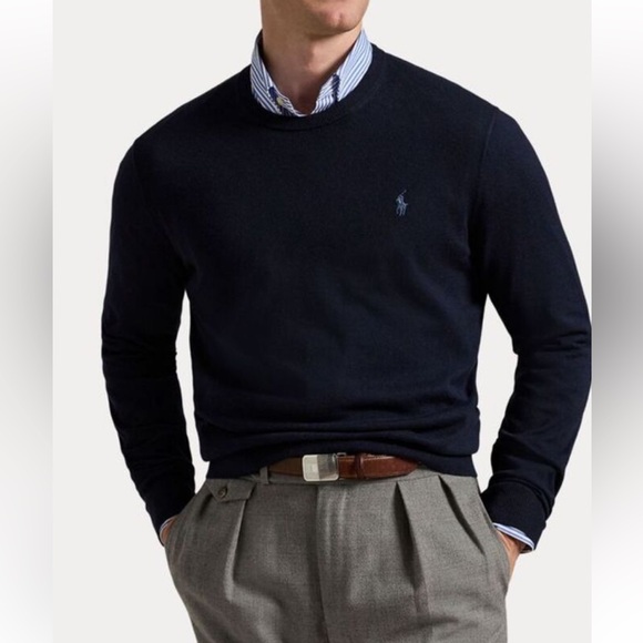 Polo Ralph Lauren Other - NWT Polo Ralph Lauren Men's 100% Cashmere Dark Blue Crewneck Sweater Size M